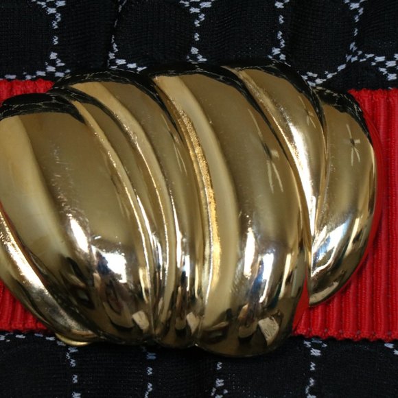 Goodheart Red 1980s Vintage Elastic Shell Belt - Picture 2 of 5